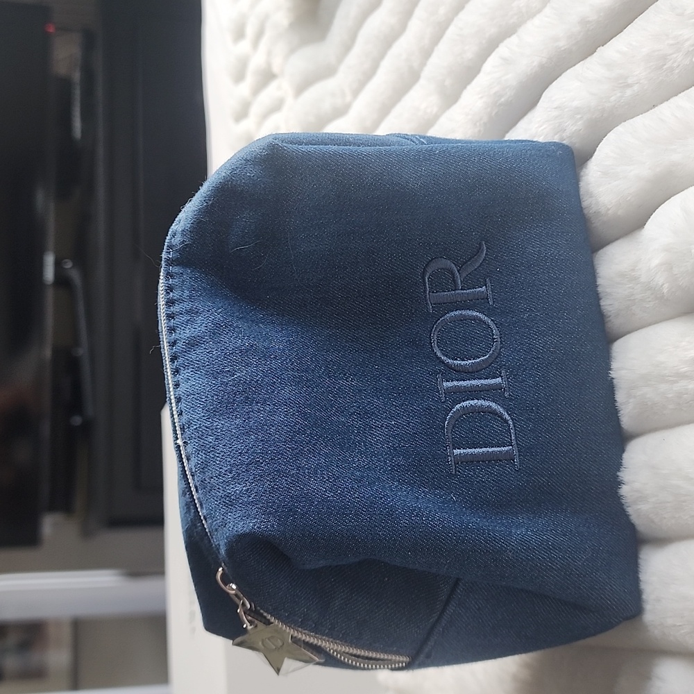 Denim Dior Makeup Bag. New